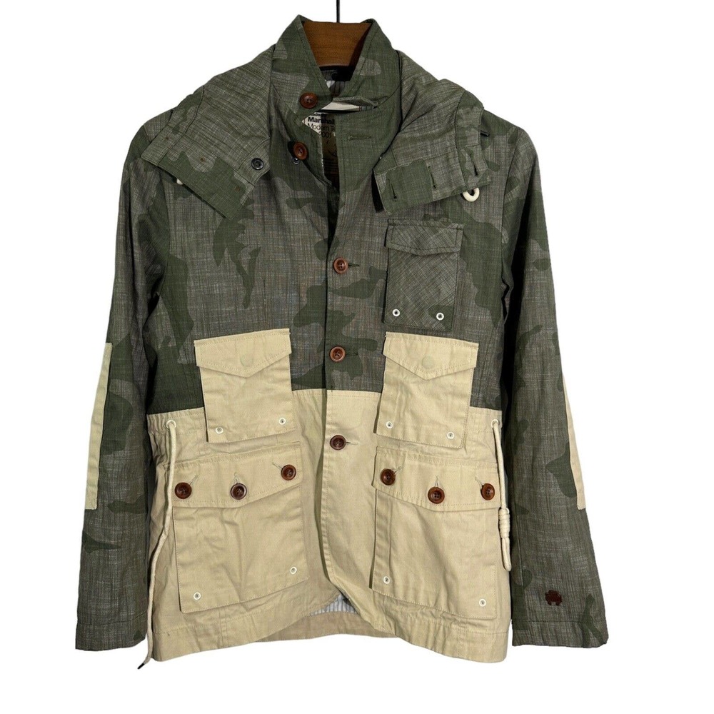 Marshall Artist Waxed Cotton Hooded Jacket Simms Sigal Camo Lined Medium